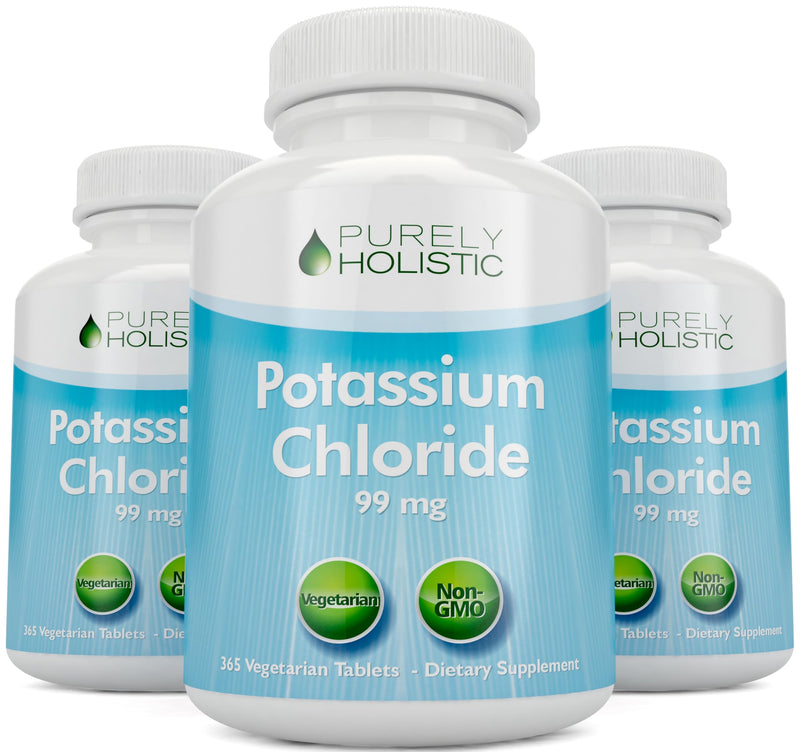 Potassium Chloride 365 Tablets 1 Year Supply - Potassium Supplement 99mg Tablets - Supports Healthy Blood Pressure & Muscle Function - Vegetarian and Non GMO - BeesActive Australia