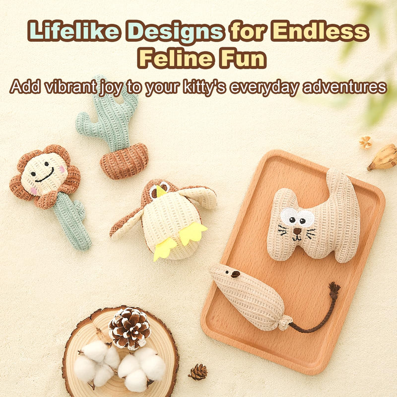 Jiupety Cat Chew Toy Catnip Toys for Cats Soft Linen Interactive Cat Kicker Toys for Indoor Cats 5 Pack Bite Resistant with Kitten Toys for All Breeds A - BeesActive Australia