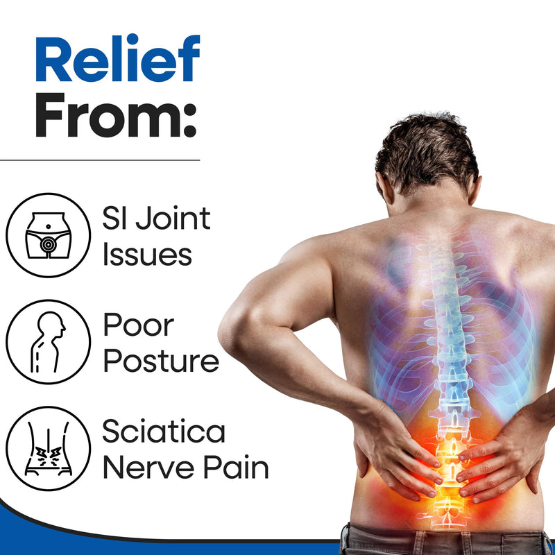 SI Belt Sacroiliac Belt | Sciatica Pain Relief Brace for Sciatic Pain | Trochanteric Stabilizer Pelvic Band | SI Joint Belts for Women Men | Hip Support Brace Women Men for Lower Back Support | XL XL (Hips 44" to 53") - BeesActive Australia