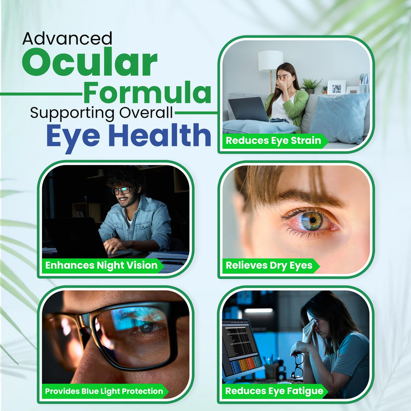 AREDS 2 Eye Vitamins - Lutein and Zeaxanthin for Macular Health, Bilberry | 20mg Lutein, Vitamin A, Zinc, Dry Eye & Strain Relief for Adults, Non-GMO, Gluten-Free, 60 Capsules, 1 Month Supply