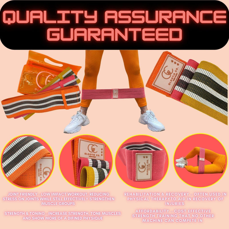 Fabric Resistance Bands for Working Out - Unbreakable Booty Bands Set - Exercise Bands for Resistance, Yoga, Pilates, Rehab and Home Workouts - Leg Workout for Women and Men - BeesActive Australia