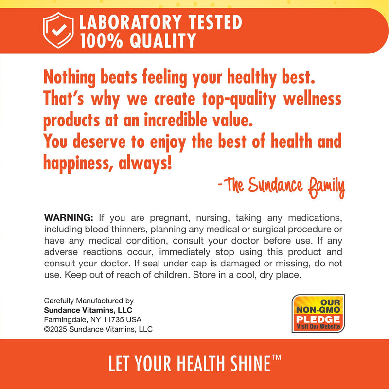 Sundance Vitamin D3 K2 | 40 Quick Release Softgels | 5000 IU | Non-GMO and Gluten Free Supplement