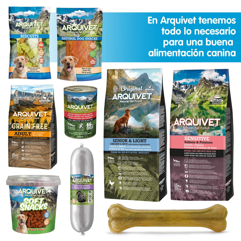 ARQUIVET Serrano Ham Bones, Pack of 3, 100% Natural, for Dogs, Chew Bones, Treats, Rewards - Natural Teether for Dogs 3 Pieces (Pack of 1) - BeesActive Australia
