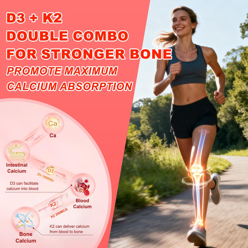Sugar Free Vitamin D3 K2 Supplement Gummies for Women & Men | Vitamin D Gummies with 7 Essential Vitamins - Supports Bone, Muscle, Teeth & Immune - Vegan, Strawberry Flavor, 60 Count 60 Count (Pack of 1)