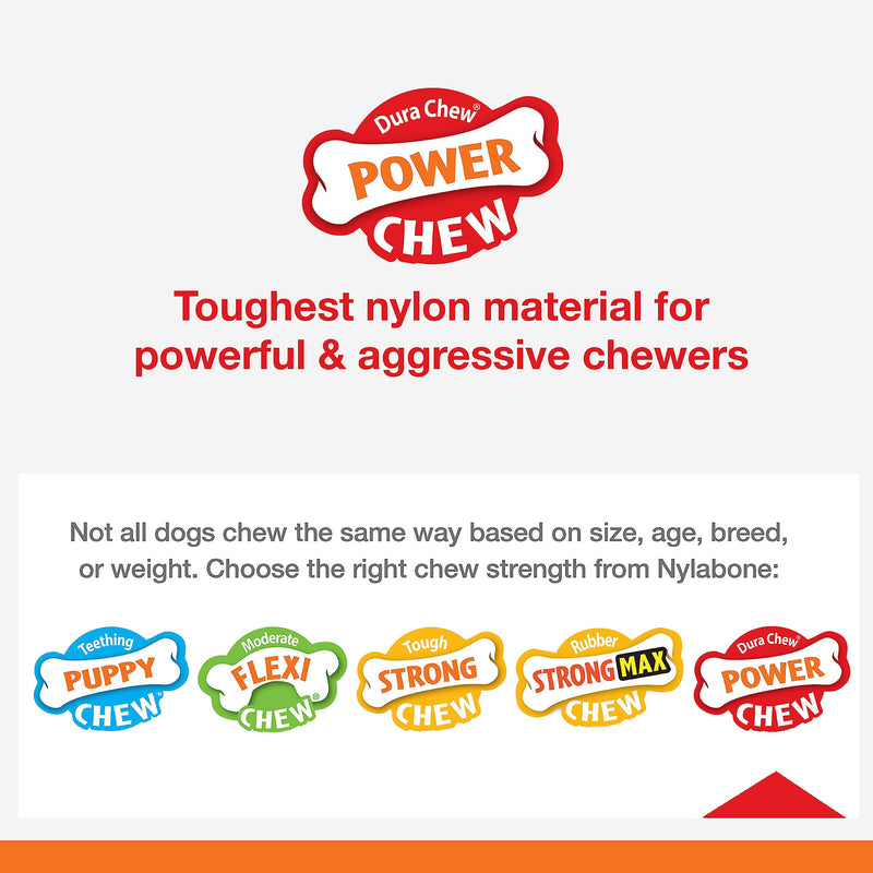 Nylabone Power Chew Textured Dog Chew Ring Toy, Dog Toys for Aggressive Chewers, Flavor Medley, X-Large/Souper (1 Count) X-Large/Souper (1 Count) - BeesActive Australia