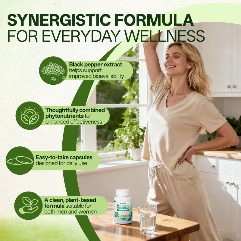 inGreens Liposomal Sulforaphane 500mg Supplement, 60 Capsules | Broccoli Extract with Quercetin, Black Pepper & Vitamin C , Antioxidant, Detox & Cellular Support for Men & Women