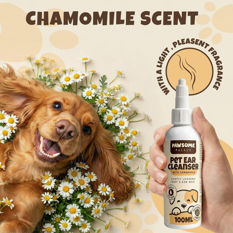 Dog Ear Cleanser for Dogs | Gentle Dog Ear Drops for cleaning |Soothing Itchy Ear Relief for Dogs| Helps Clean Wax Buildup and Odour