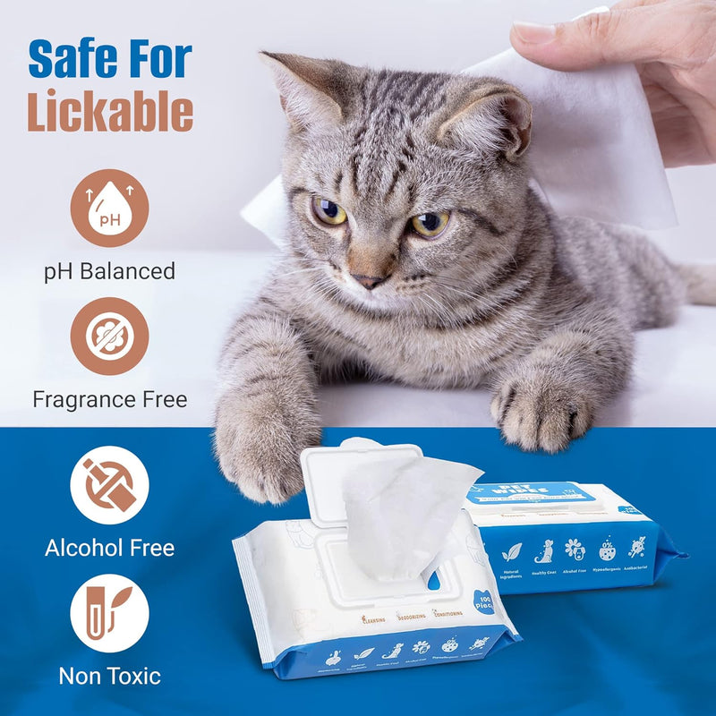 Pet Wipes for Dogs 100Pcs/1Pack – Unscented Dog Wipes with Vitamin E, Chamomile – Gentle Cat Wipes Ideal for Muddy Paws, Face, Dog Eye Wipes, Dog Ear Wipes – Resealable Lid Butt Wipes 100 Count/1 Pack - BeesActive Australia