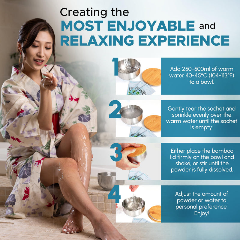 Premium Massage Gel Powder (Pack of 10) | 5g Travel Sachet Makes 500ml/ 16.9 fl oz | Made in Japan | Paraben & Glycerine Free Pack of 10 - Vegan - BeesActive Australia