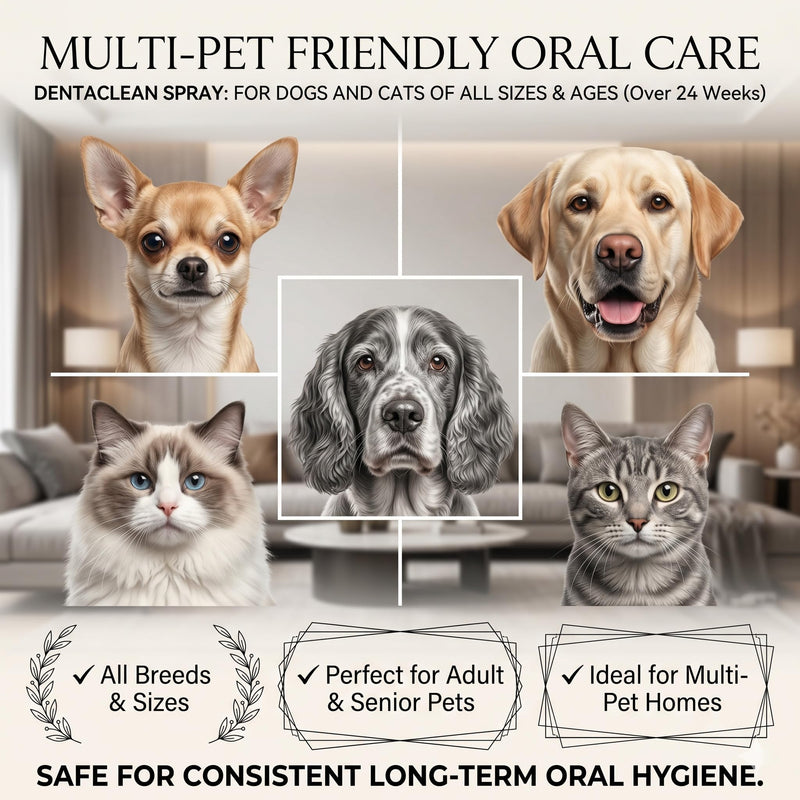 Dentaclean Spray for Dogs & Cats, Paw Guardian Dental Spray, Natural No-Brush Oral Care, Freshens Breath, Tartar Remover & Supports Gum Health, Pet Denta Clean Spray, 100ml