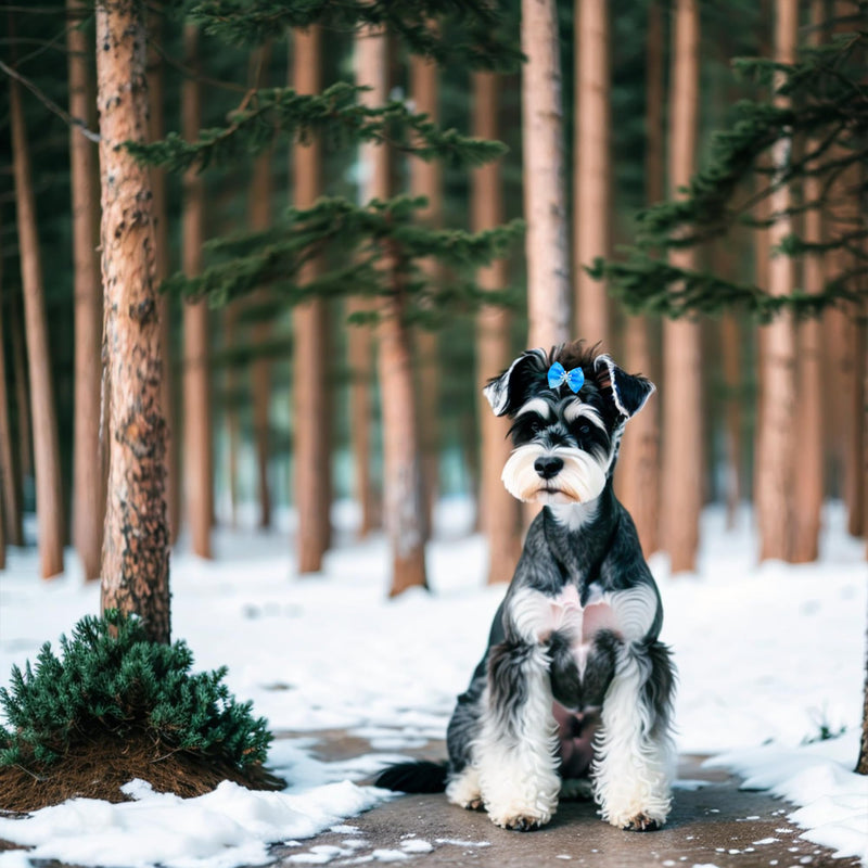 20Pcs/10Pairs Dog Hair Bows Winter with Rubber Band Snow Pattern for Cat Rabbit Puppy Poodle Top Knot Elastic Hair Bowknot Grooming Accessories Attachment - BeesActive Australia