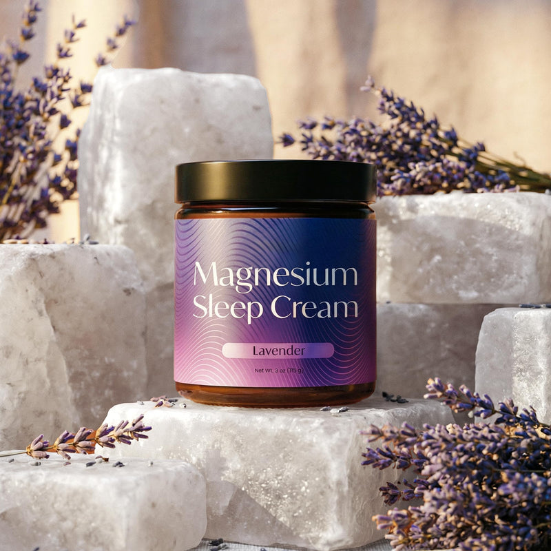 Magnesium Sleep Cream, USA-Made Topical Magnesium Lotion for Sleep, Lavender Lotion for Feet, Nighttime Mag Oil Body Butter, Foot Cream, Relaxing Rub for Muscles, 4oz - BeesActive Australia