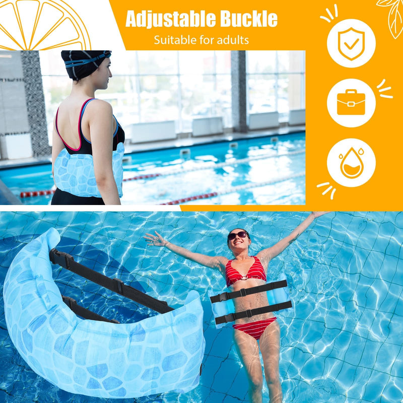 Lewtemi 1 Pcs Inflatable Swim Belt Pool Flotation Portable Waist Aid for Adults Adjustable Swimming Training Aid Waist Belt with Buckle and Rope for Beginner Solid Color Mainly blue - BeesActive Australia
