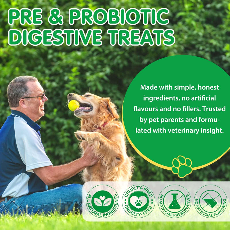 Probiotics for Dogs, 120 Soft Chews Dog Probiotics for Gut Health Supplements, Supports Digestive, Gut Flora Balance, Immune, Skin & Coat Health & Everyday Vitality
