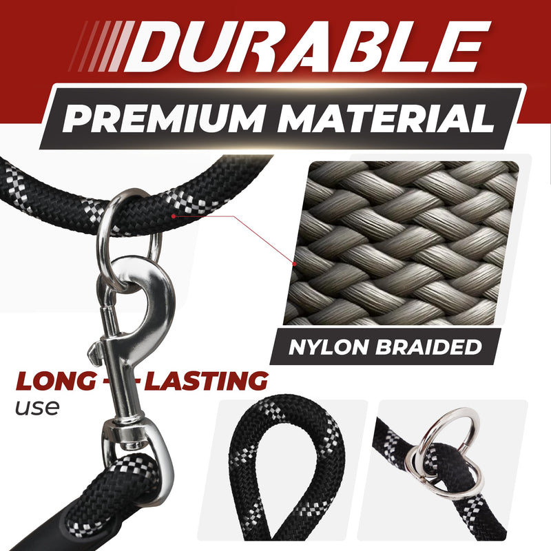 Dinowo Hands-Free Dog Leash, Crossbody, Adjustable Size, Universal fit, Waist Belt, Reflective, Ideal for Running, Jogging, Hiking, and Walking Your Pet, Fits Small to Large Dogs, Durable Nylon Adjustable Fit / Black - BeesActive Australia
