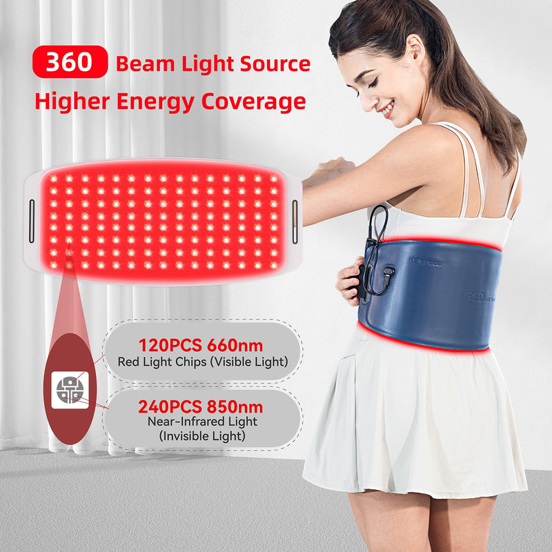 Red Light Therapy Belt for Dogs & Pets, 660nm 850nm Near Infrared Light Therapy Wrap for Back, Hip & Joint Pain, Skin-friendly Dog Recovery Belt for Arthriti & Muscle Pain,Rechargeable Pet Care Device Blue