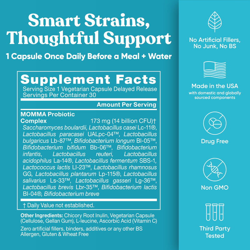 Eu Natural Prenatal Probiotics for Women, 14 Billion CFU, 30 Vegan Capsules | Supports digestive health during pregnancy, postpartum & nursing with 18 probiotic strains & prebiotics