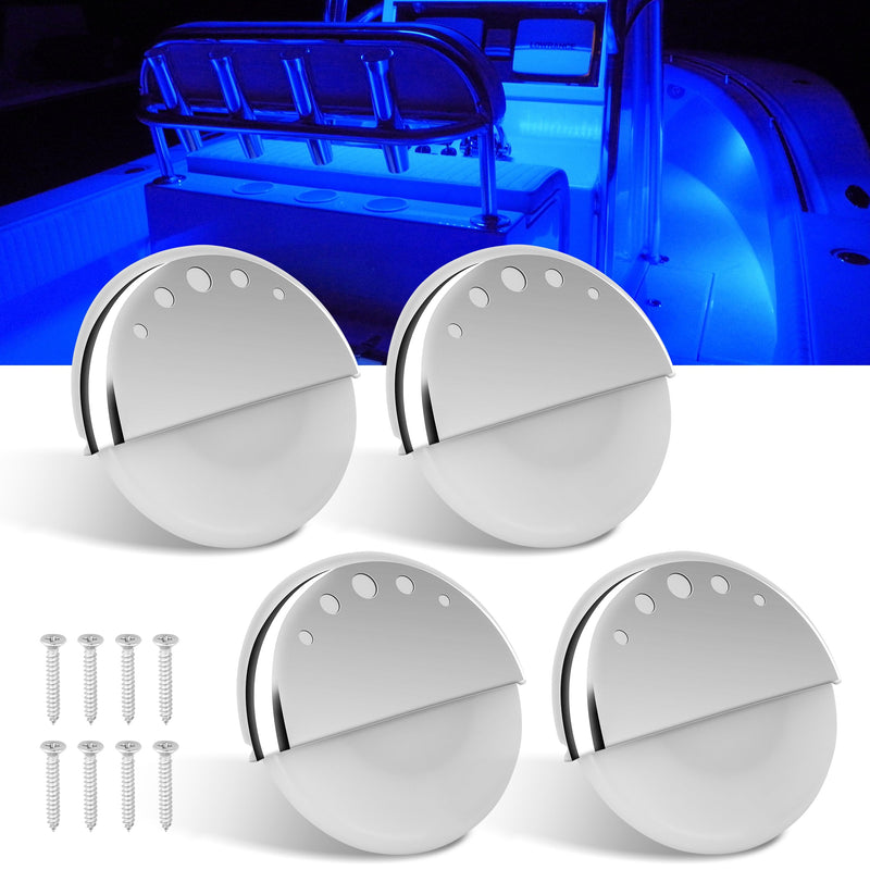 RVZONE Boat Courtesy Lights Waterproof Boat Interior Lighting Deck Lighting Night Fishing Lights Marine Center Console Cockpit Transom -Lights for Pontoon Runaboat Jon Wake Fishing Bass(Blue) Blue