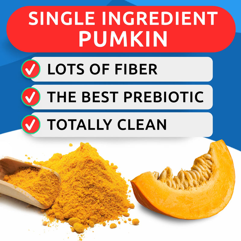 Pumpkin for Dogs - 16.2oz Powdered Fiber Supplement and Stool Softener - Treat Diarrhea, Constipation, Upset Stomach, Food Sensitivity - Improve Digestion - Made in USA 16.2 oz (Pack of 2) Pumpkin Powder