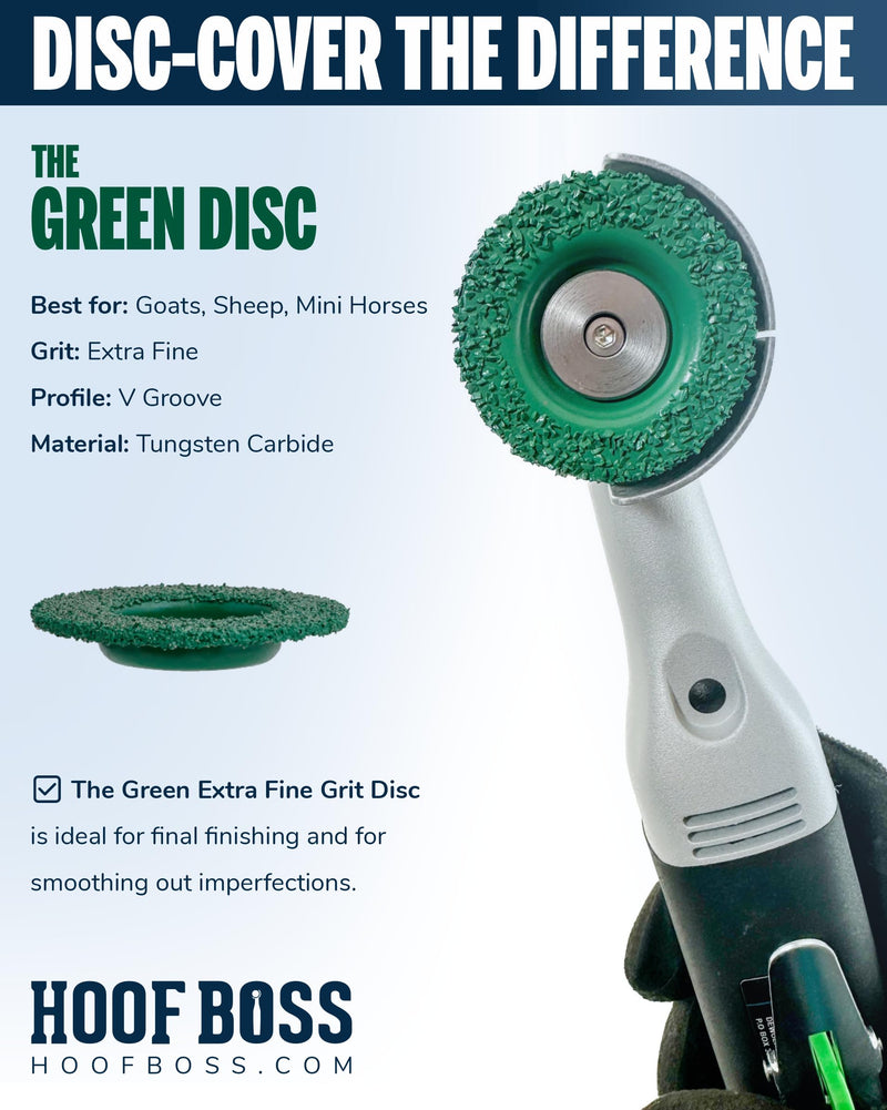 Green V-Groove 2" Disc - Precision Hoof Trimming Disc for Walls & Grooves