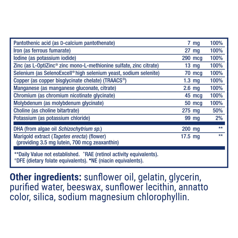 Life Extension Prenatal Advantage, Women‚Äôs multivitamin, Baby Support, folic Acid, Choline, omega-3s, Vitamin C, D3, B1, B6, B12, zinc, niacin, Gluten Free, Non-GMO, 120 softgels - BeesActive Australia