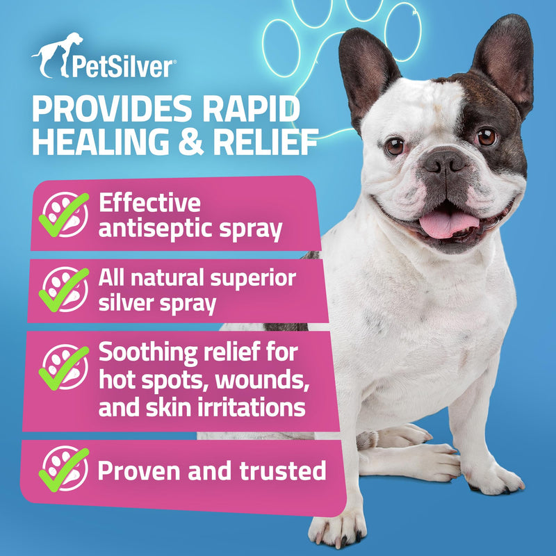 PetSilver - Wound & Skin Spray (4 fl oz) and Teeth & Gum Water Additive (12 fl oz) with Patented Chelated Silver - Wound, Hot Spot, Itch Spray - Natural Dental Additive for Cats and Dogs - Made in USA