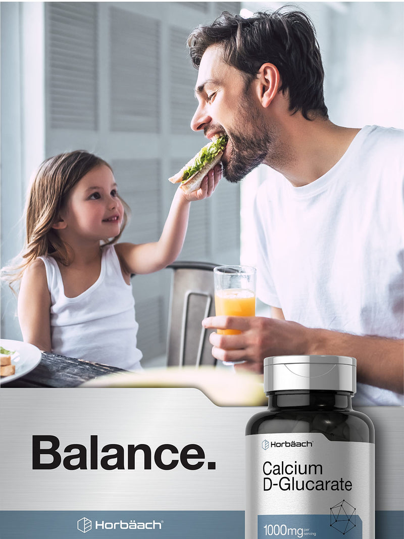 Horbäach Calcium D-Glucarate 1000mg | 120 Capsules | Non-GMO, Gluten Free Supplement