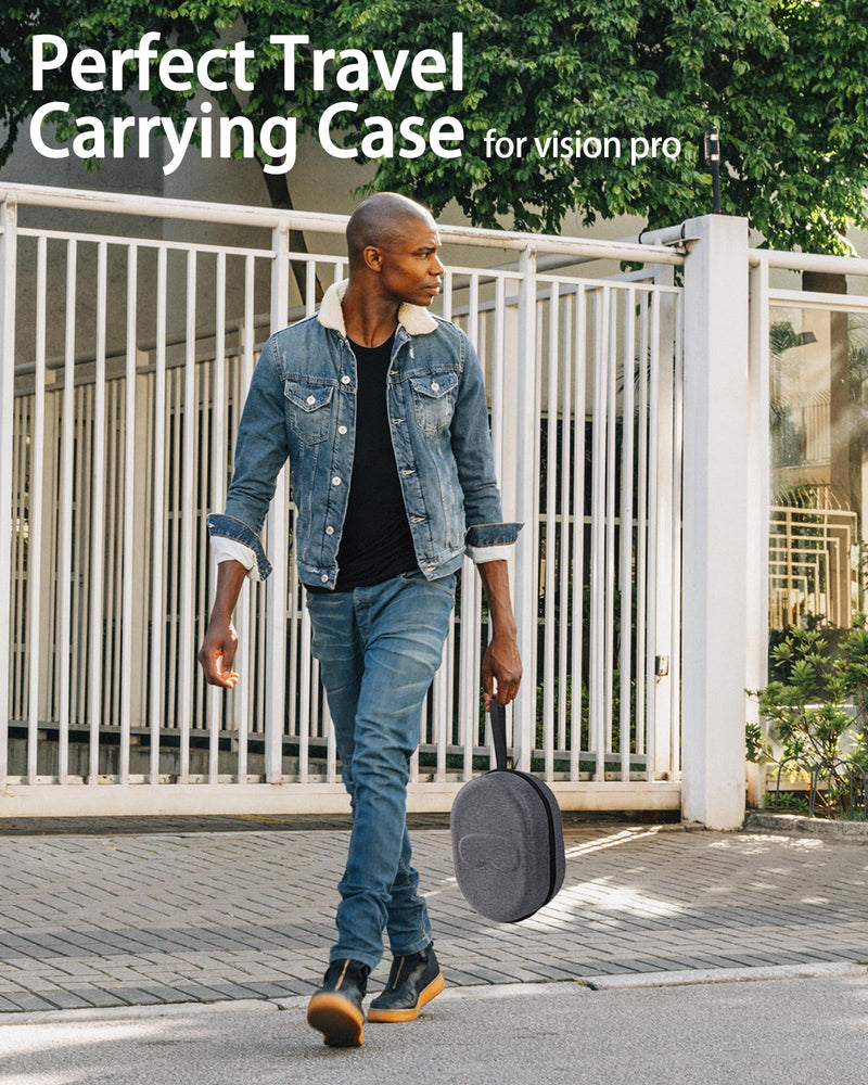 Desigined Hard Travel Case Suitable for Apple Vision Pro, Shockproof Carrying Bag Compatible with Vision Pro Headset, Battery & Charger Accessories, Classic Grey - BeesActive Australia