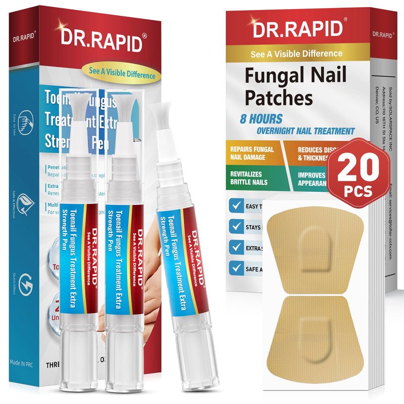 Toenail Fungus Treatment Extra Strength - Toenail Fungus Treatment Pen & Fungal Nail Patches, Day and Night Fungal Nail Treatment Set Ideal for Nail Repair for Damaged Nails Toenail Fungus - BeesActive Australia
