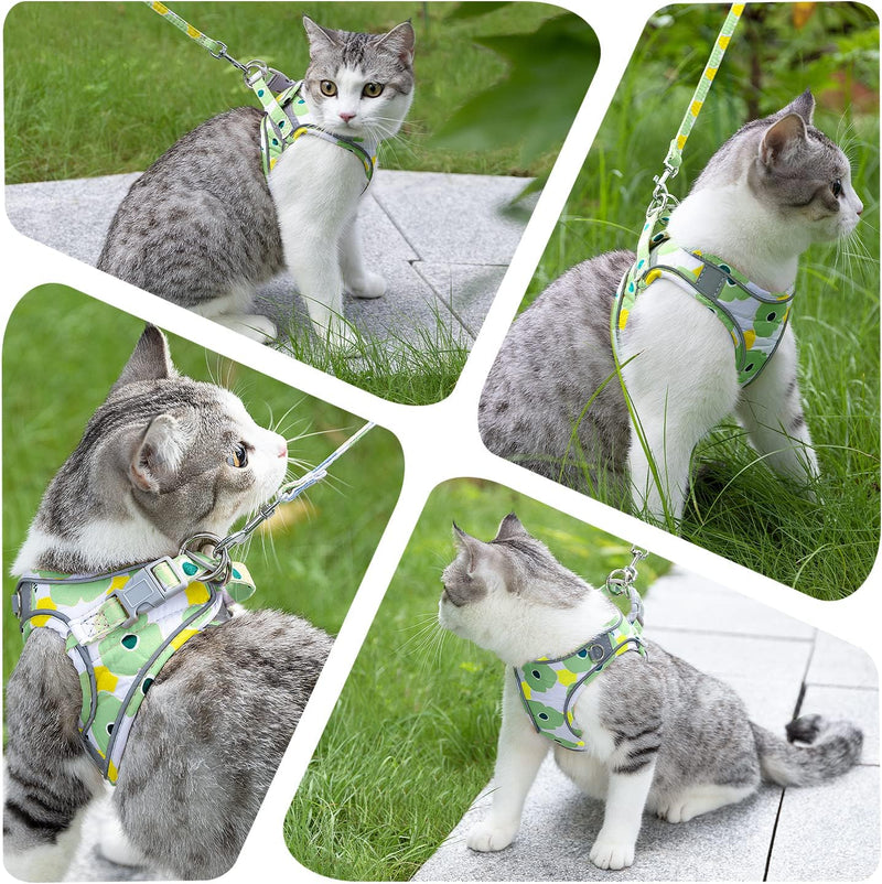 Lukovee Cat Harness and Leash for Walking, Adjustable Escape Proof Vest Harness for Kitten with Reflective Strips Lightweight Step-in Jacket for Cats Puppy Small Pet Traveling Hiking(Small,Pink) S ( Chest 12.6'' ~ 15.0'') A- Pink - BeesActive Australia
