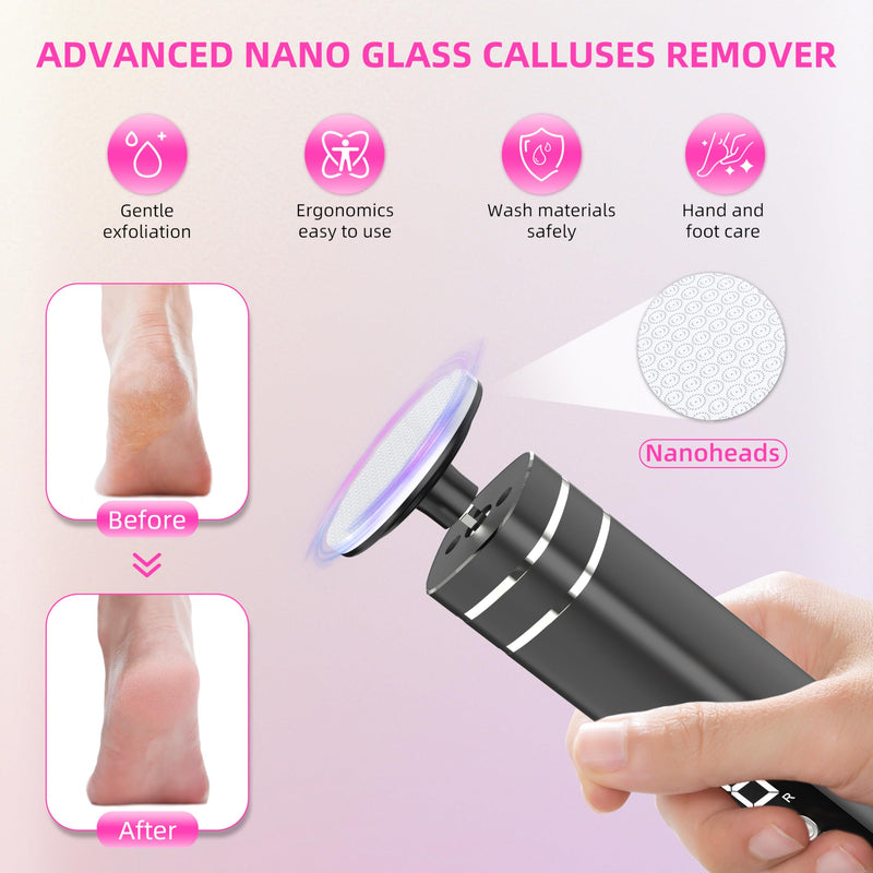 2 in 1 Electric Foot Callus Remover,9 Adjustable Speeds Rechargeable Electric Dead Skin Sander Pedicure Tools with Sandpaper Disk and Nail Drill Bits,Grinding Heads for Women&Men Black - BeesActive Australia
