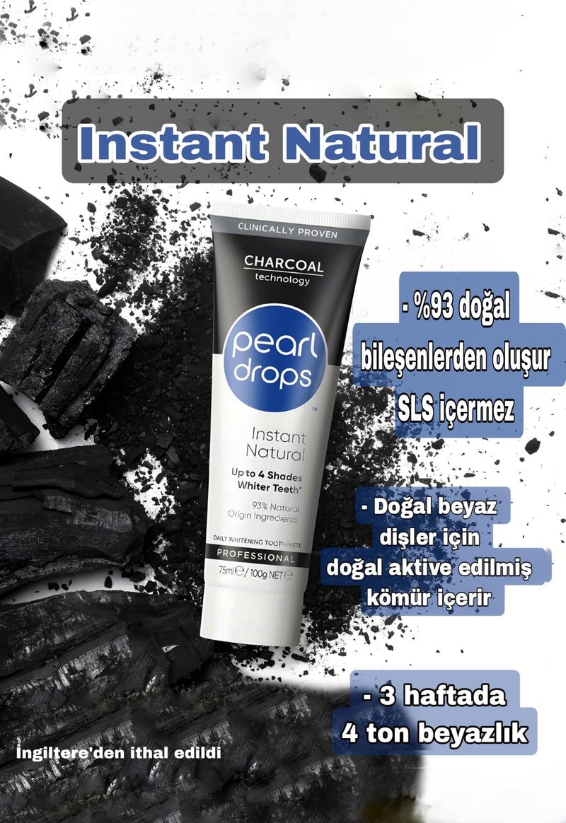 Pearl Drops Instant Natural White Activated Charcol 75ml - BeesActive Australia