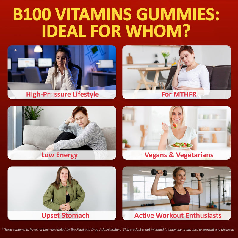 Vitamin B Complex Supplement for Women 40+ - Methylated B Complex Gummies | with Vitamin B12, Folate, B1, B2, B5, B6, Biotin for Women - Peach Flavor B-Complex Gummies, Sugar Free, Vegan, 60 Ct 60 Count (Pack of 1)