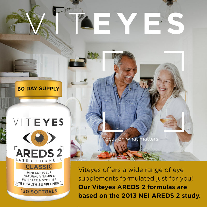 VITEYES® AREDS 2 Softgels, 120 Count - Single Daily Dose Eye Vitamin 120 Count (Pack of 1)