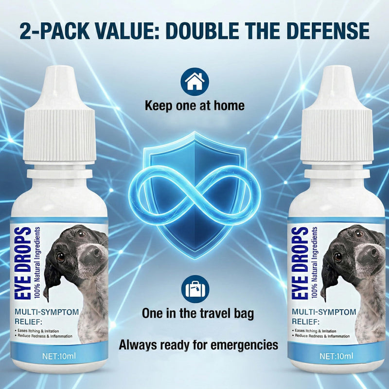 Dog Eye Drops for Infection 2Pack, Gentle Eye Drops for Dogs & Cats, Non-Irritating & Antiseptic Eye Drops to Remover Tear Stain for Pets 10 ml (Pack of 2)