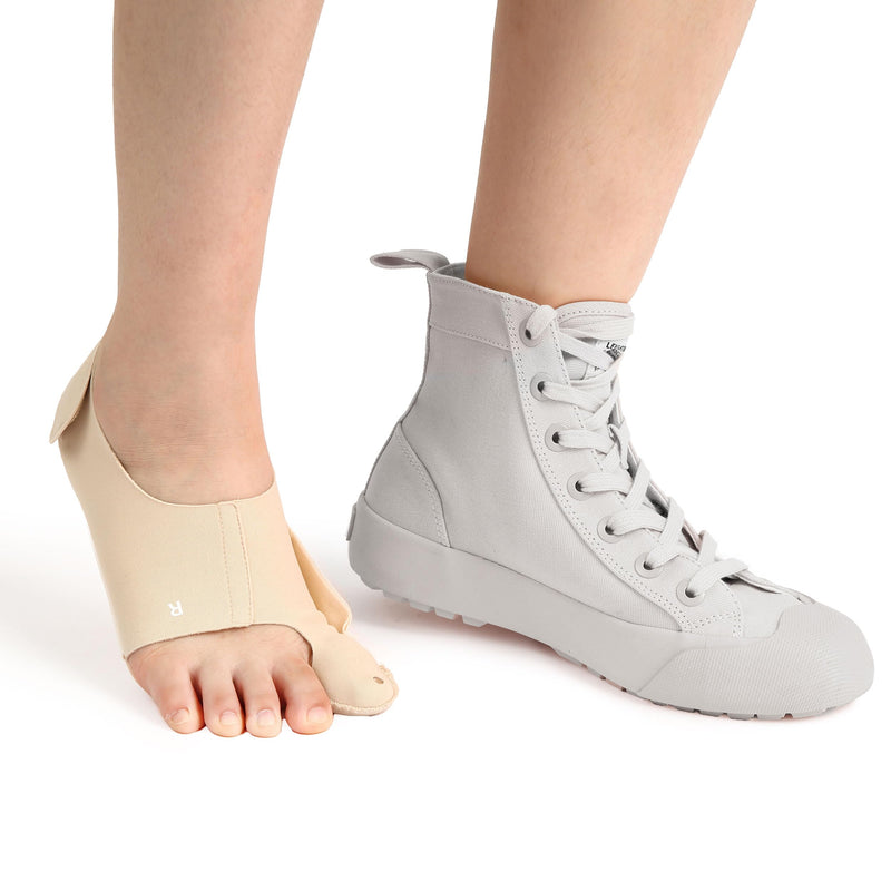 RANDY SUN Toe Corrector for Bunion Relief – Lightweight Hallux Valgus Straightener, Adjustable Toe Separators & Spacers for Men Women, Thin Design for Daily Use with Shoes, Medium Beige - BeesActive Australia