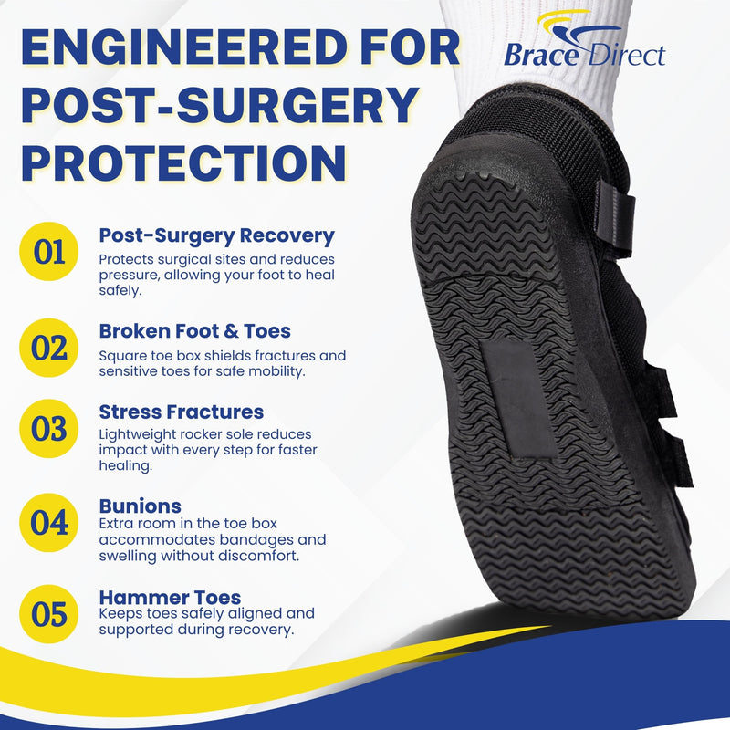 Brace Direct Post Op Shoe & Medical Foot Brace – Stress Fracture, Broken Toe & Bunion Support L3260 – Orthopedic Walking Immobilizer for Left or Right Foot (LG - WOMENS US SHOE: 8.5-10.5) Large (Pack of 1) - BeesActive Australia