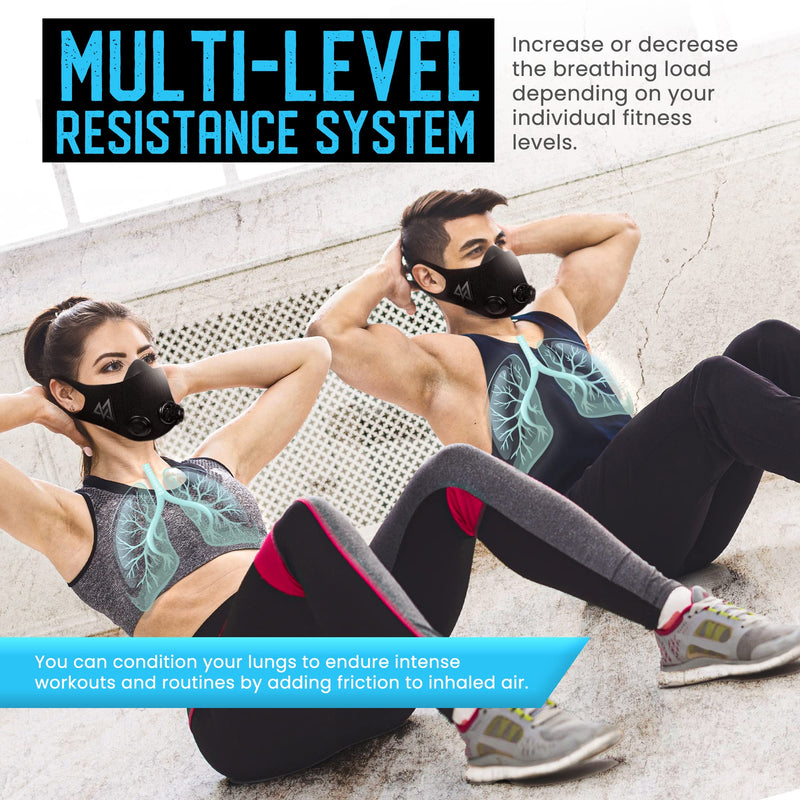 TRAININGMASK 2.0 - Elevation Training Mask for High Altitude Endurance & Breathing Workouts - Ideal for Running & Cardio BLACKOUT Small