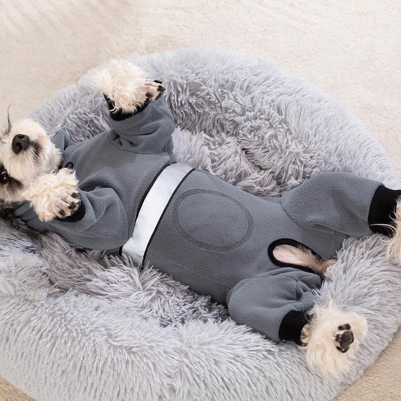 Dog Coats for Small Dogs, Polar Fleece Dog Pajamas Bodysuit for Small Medium Dogs, Dog Winter Jacket Dog Sweater Dog Vest for Small Dog, Dog Four-Legged Warm Clothes Large Grey - BeesActive Australia