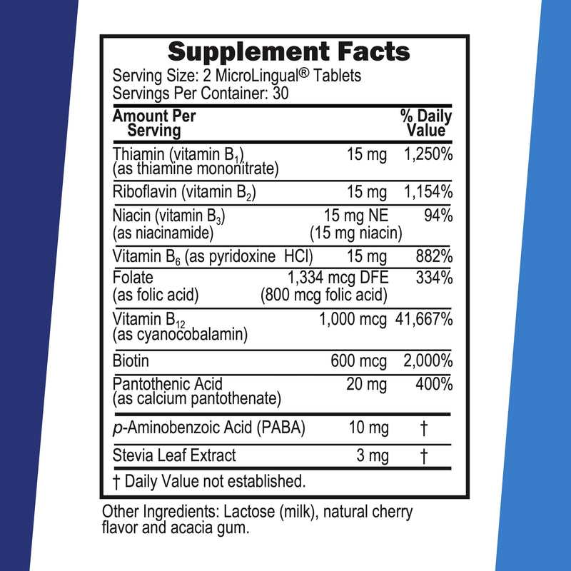 Superior Source Women?s B Complex - Energy Support Supplement for Women - Multivitamin with Vitamin B12, Vitamin B3 & More - B Vitamin Supplement Aids Heart Health - 60 Sublingual Dissolving Tablets Women’s B Complex