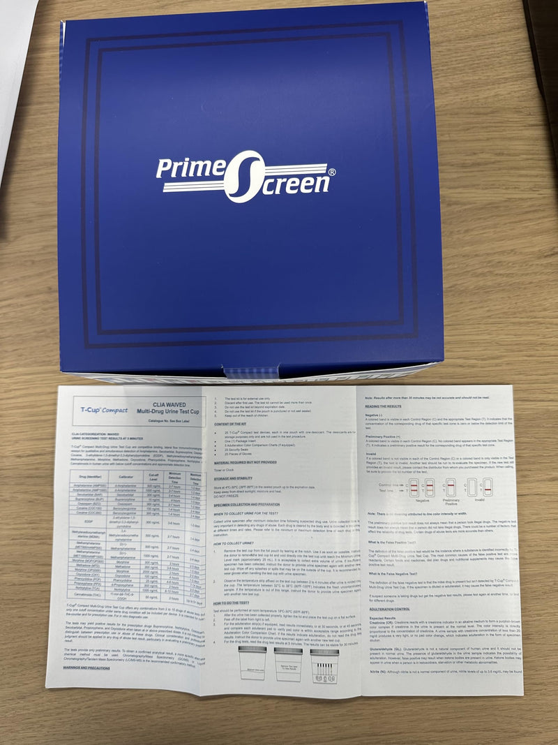 [5 Pack] Prime Screen Multi Drug Urine Test Cup -6 Panel (BZO,COC,mAMP,OPI, OXY,THC) C-CUP-TDOA-564 5 - BeesActive Australia