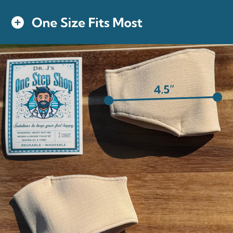 Dr. J's One Step Shop Pressure Relief Pads - Podiatrist Recommended Padded Ball of Foot Sleeve - 8 Pack Low Profile Soft Gel Cushions for Corns, Calluses, Metatarsalgia Pain Relief and more (Medium) Medium