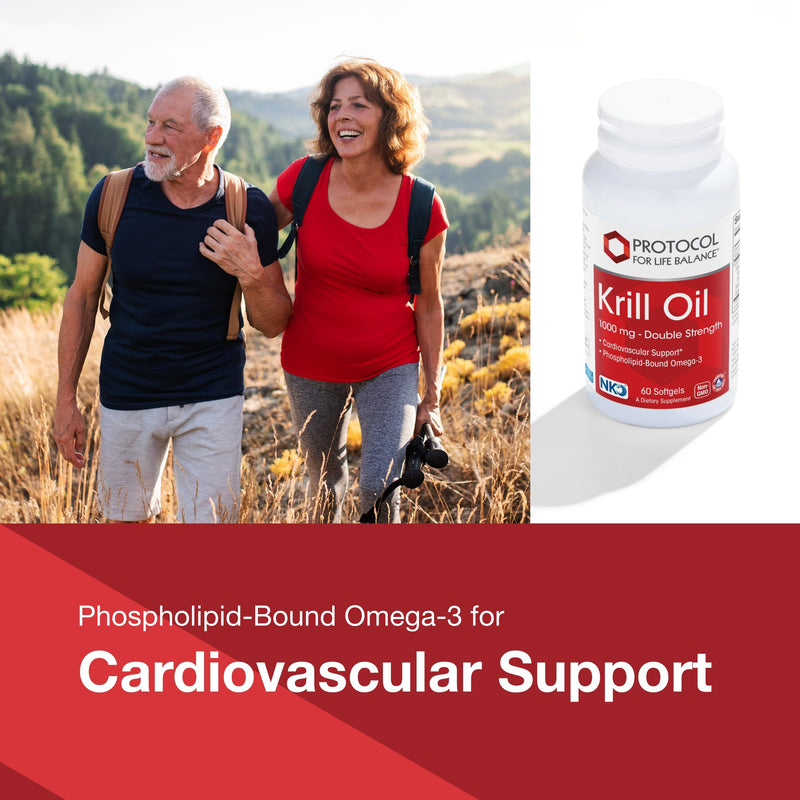 PROTOCOL FOR LIFE BALANCE Krill Oil 1,000mg - Extra Strength Krill Oil Supplement - DHA & EPA - with Astaxanthin - Support Heart, Brain, Joints - Non-GMO & Halal - 60 Softgels - BeesActive Australia