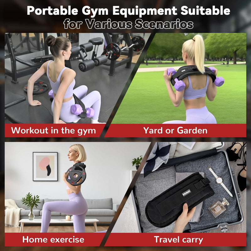 Hip Thrust Belt for Dumbbells Heavy, with 2 Comfortable Slip-Resistant Padding for Booty Trainer, Glute Bridge Weight Belt for Home & Gym, Hip Thrust Band for Dumbbell Kettlebell Plate black - BeesActive Australia