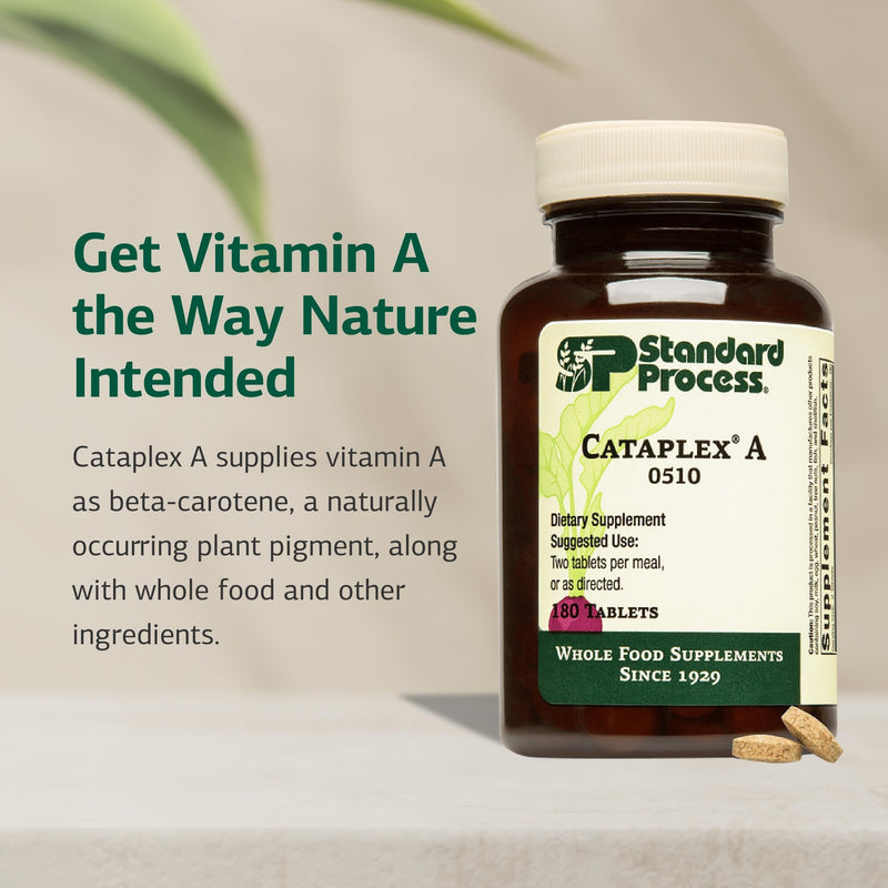 Standard Process Cataplex A, Eye & Mucous Membrane Support, 180 Tablets | Supplement to Support Eye Health and Mucous Membranes, Supports Healthy Vision and Provides Antioxidant Vitamin A, Non-Dairy