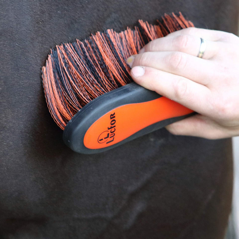 LUCFOR Root Brush Horse Long Brush | The cuddly brush as a mane comb in horse accessories | Horse Brush Large Long Soft Bristles Orange Fur Shining Brush Horse | For coarse dust and dirt - BeesActive Australia