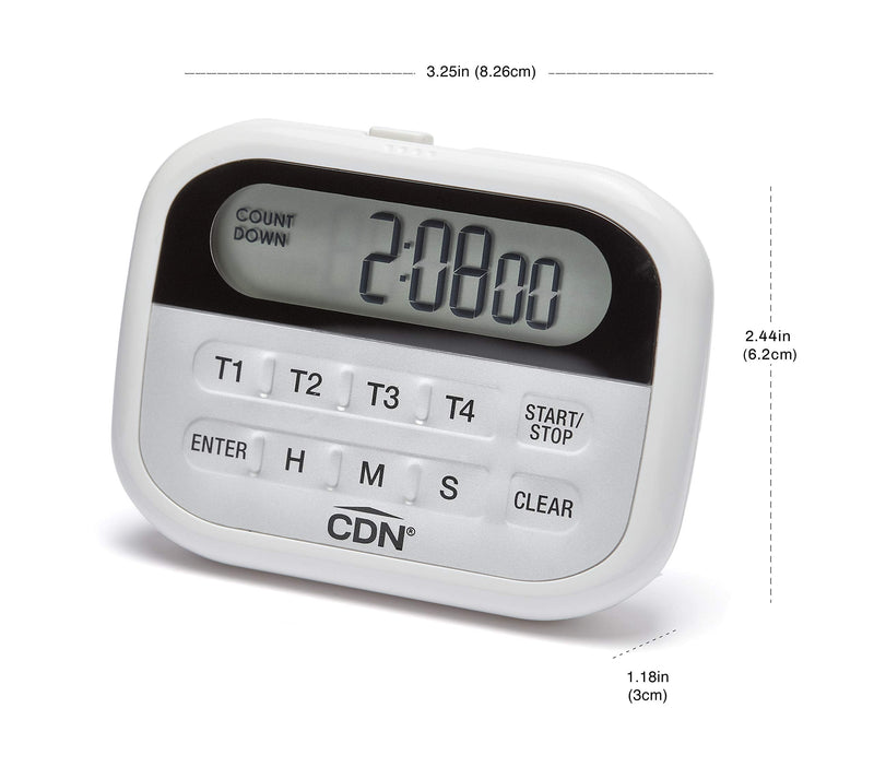 CDN PT2 Component Design Northwest 4-Event Clock Digital Timer, White