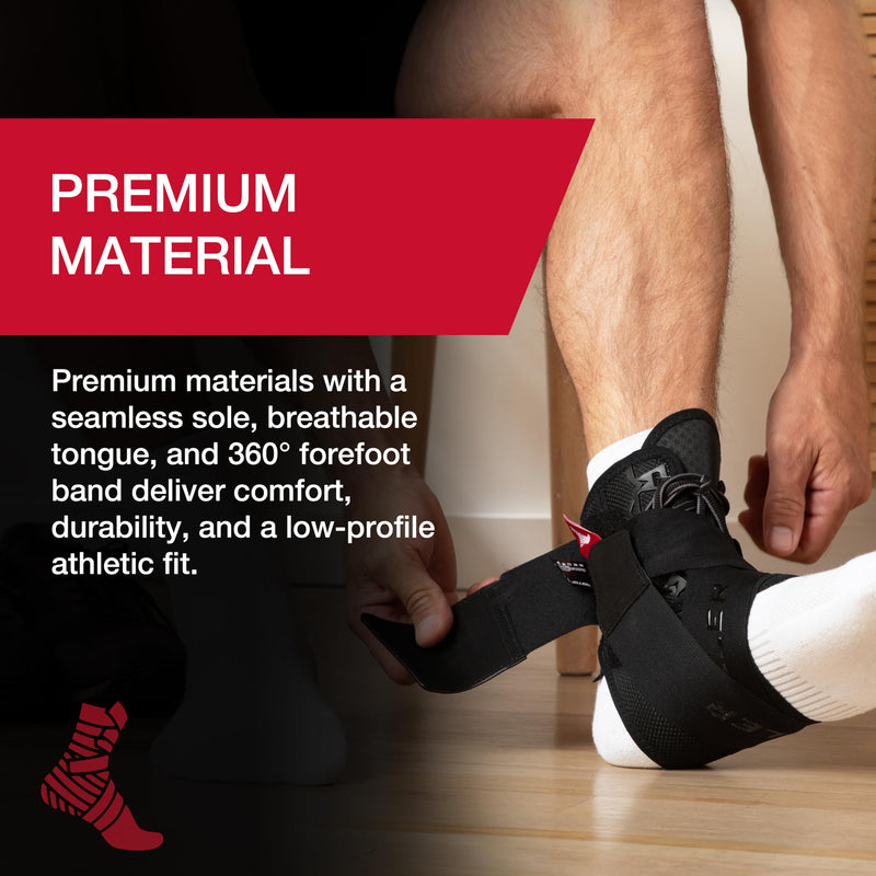 MUELLER Sports Medicine The One Ankle Brace Premium, Ankle Pain Relief Support for Men and Women, Ideal for Sprains, Strains, Arthritis, Black Small