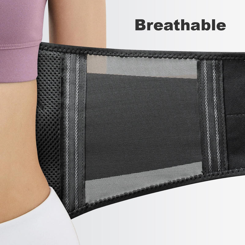 AllyFlex Sports® Lightweight Back Brace for Men & Women Under Uniform, Dual Medical 3D Lumbar Pads for Lower Back Pain Relief, Breathable Mesh with Adjustable Stapes for Back Stress - L Large (Pack of 1)