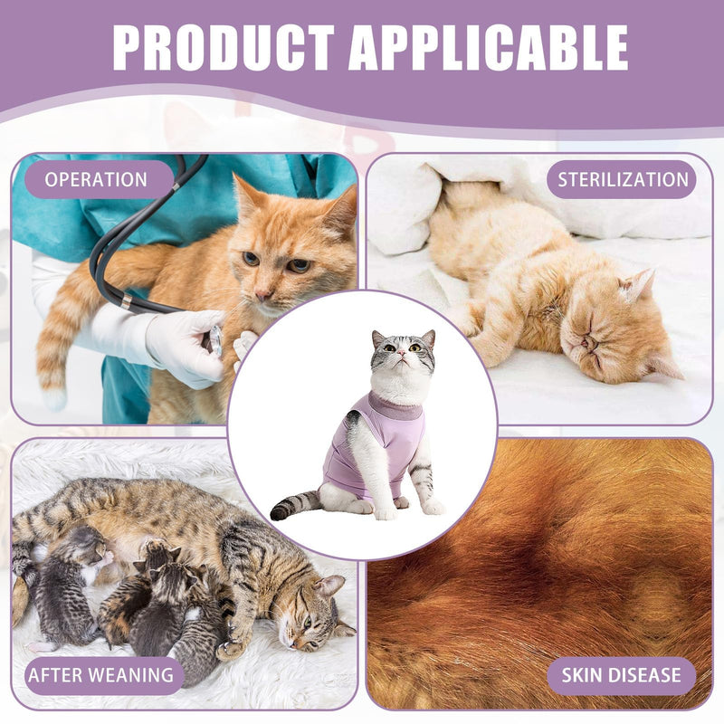 Cat Bodysuit After Surgery With Anti-Licking Recovery Suit Post-Op Protective Bodysuit Made of Cotton & Elastane Gentle Alternative to the Neck Collar | Medical protective suit for wound care 3 sizes (S-L) - BeesActive Australia